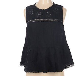 Black Sleeveless linen Top NWOT
